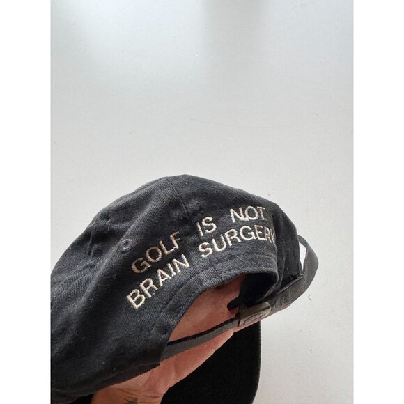 Vintage Made in USA ODYSSEY Black Cotton Canvas Check Brim Baseball Hat - Picture 6 of 11